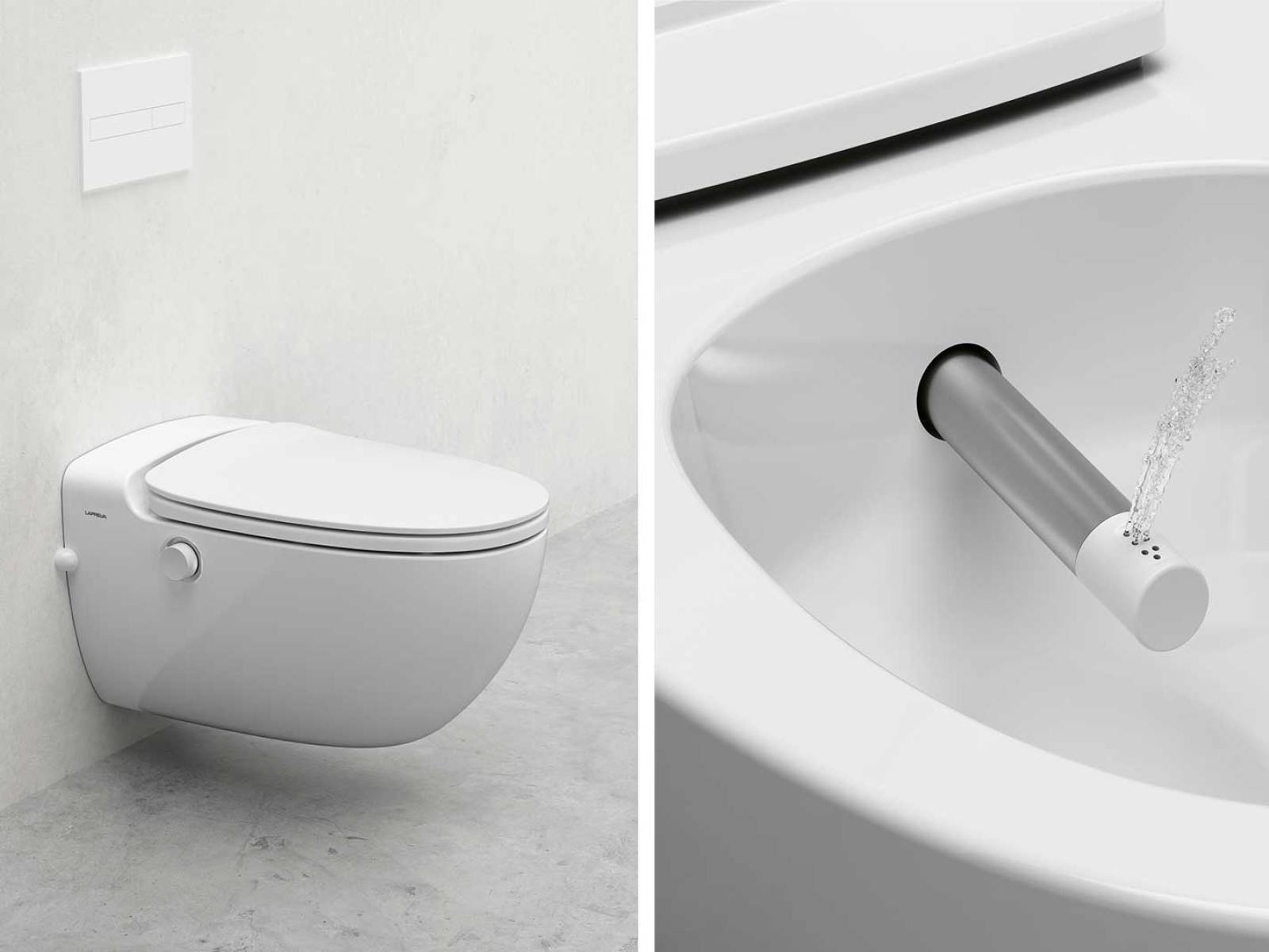 Das Dusch-WC «LaPreva P1» bietet individuelle Duschprogramme mit Lady- und Power-Dusche, eine integrierte UV-Entkeimung und automatische thermische Reinigung. Der sanfte Warmluftföhn und die geräuscharme Bedienung machen jeden Toilettengang angenehm und hygienisch. LAPREVA.