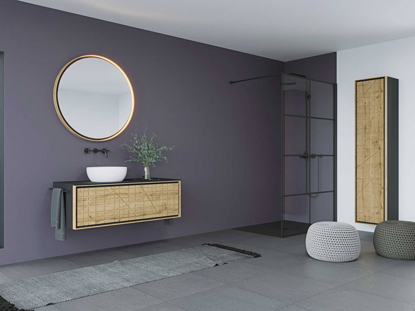 Der Name der Kollektion «Vanity Arteko» ist eine Anlehnung an den 1920er Jahre Stil Art Déco. Für die Fläche zwischen dem feinen Frontrahmen stehen vierzehn Feinsteinzeugfarben oder eine Massivholzfront zur Auswahl. Loosli.