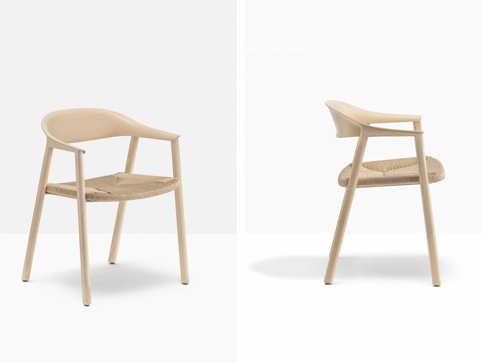 «Héra» von Patrick Jouin sitzt man jetzt noch bequemer auf handgeflochtenem Cellulose-Seil. Das ergonomische Design ist in Esche oder amerikanischem Nussbaum erhältlich. Fotos: Ottavio Tomasini. PEDRALI.